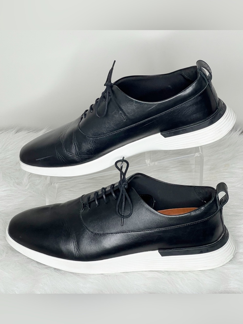 Wolf & Sheperd Crossover Black Leather Derby Shoes Size 11.5